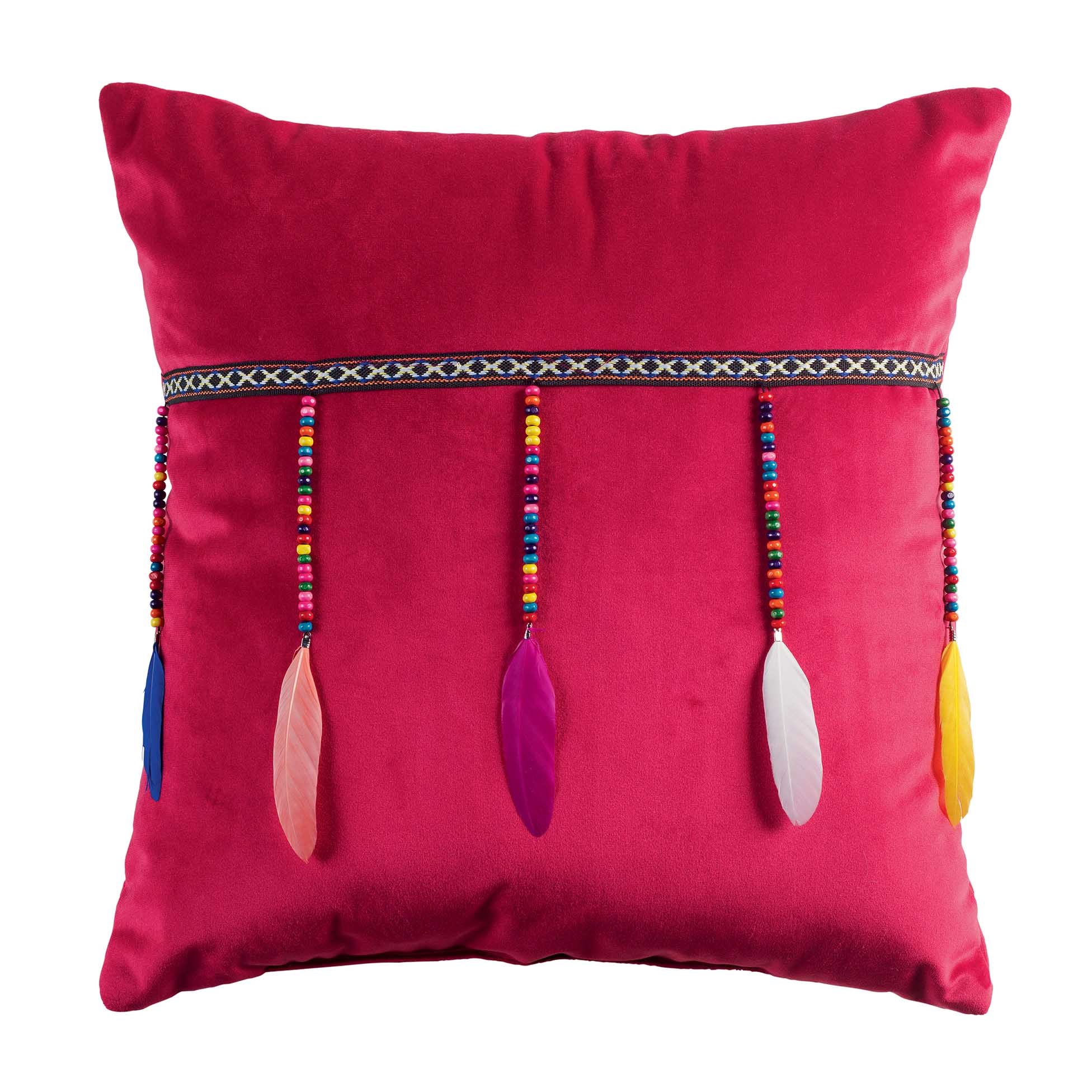 Coussin effet velours Pampilles Plumis, EDEN