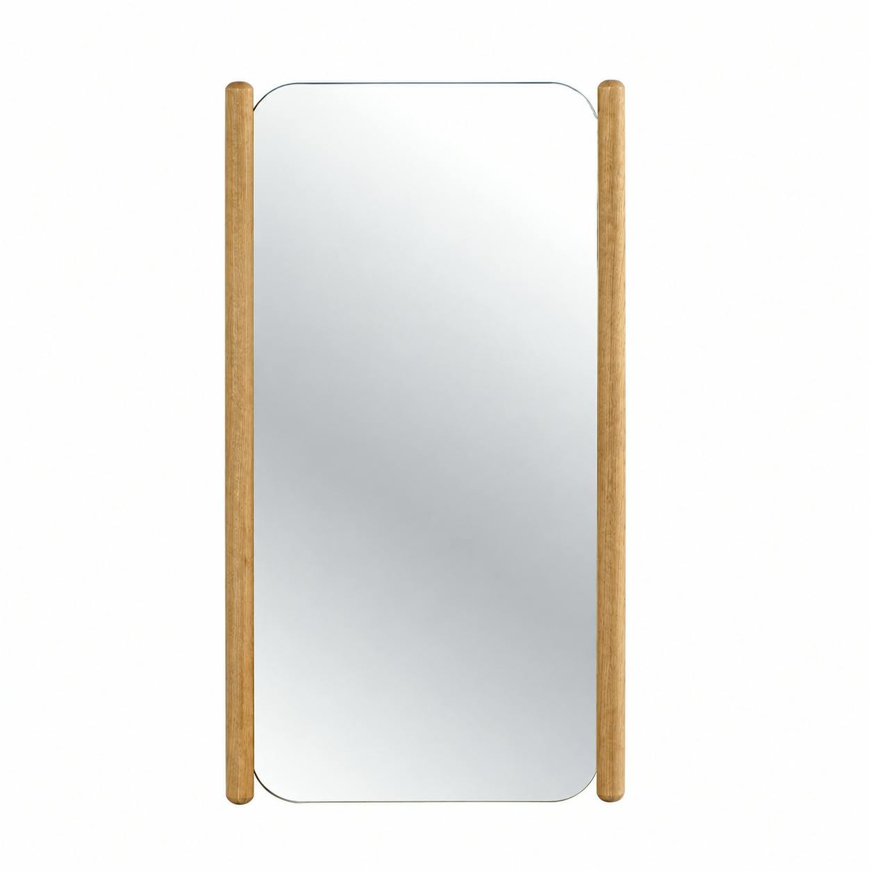 Miroir d'entrée vertical - baguettes latérales bois IENA, PIER IMPORT