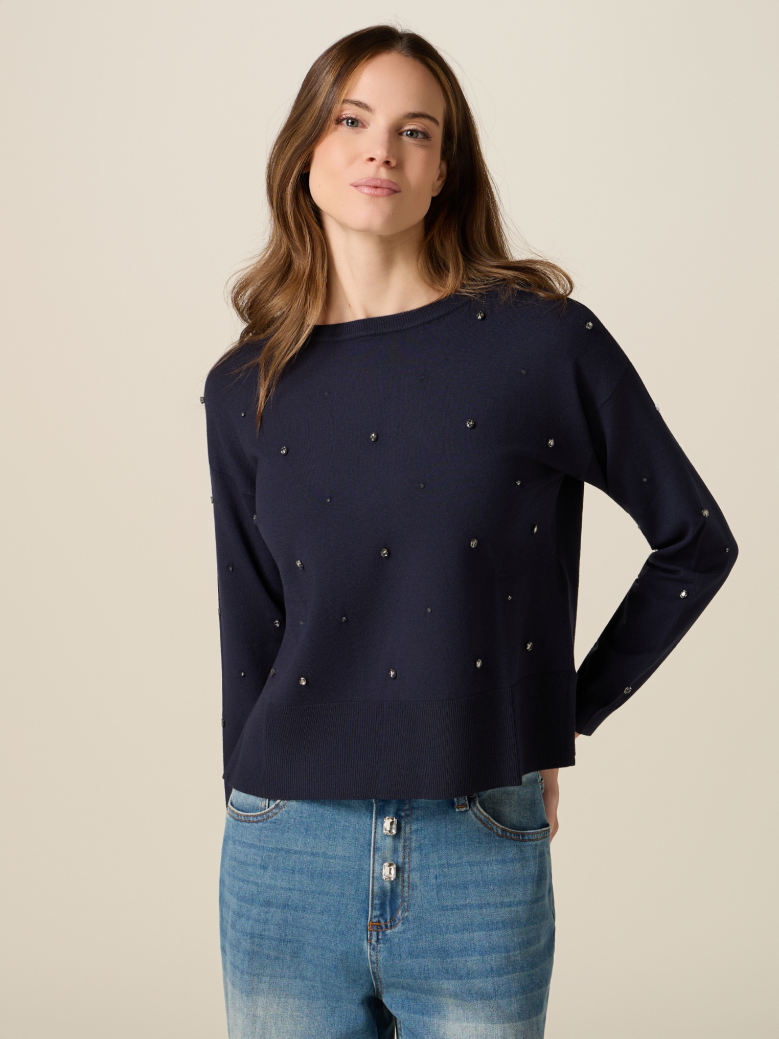 Pull avec cristaux, OLTRE