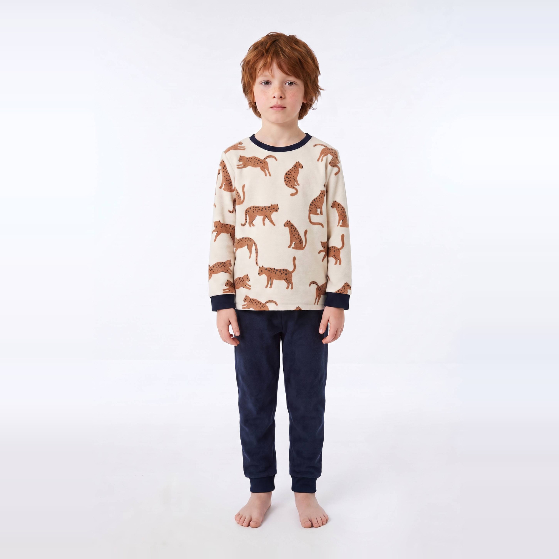 Pyjama velours manches longues imprimé contient du coton BIO GOTS, MONOPRIX