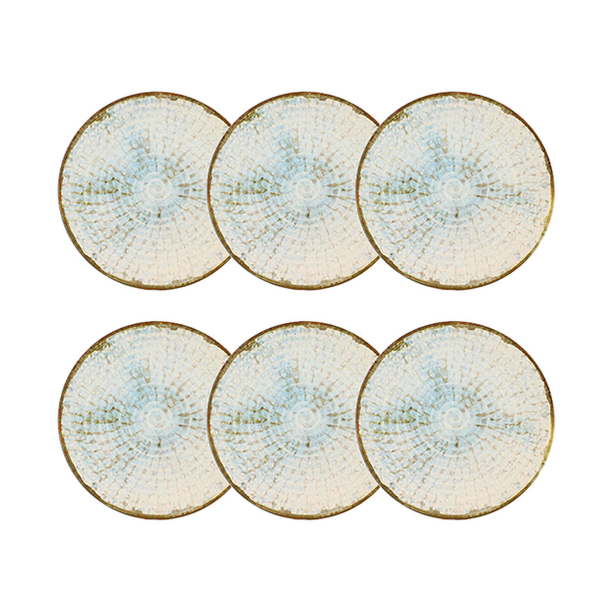 Lot de 6 assiettes plates 26cm en faïence, MINERAL, NOVASTYL