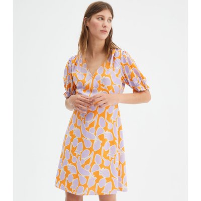 Printed Dress with Short Puff Sleeves COMPANIA FANTASTICA