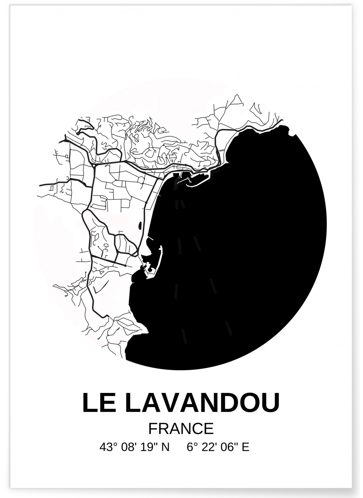 Affiche Carte Le Lavandou, L'AFFICHERIE