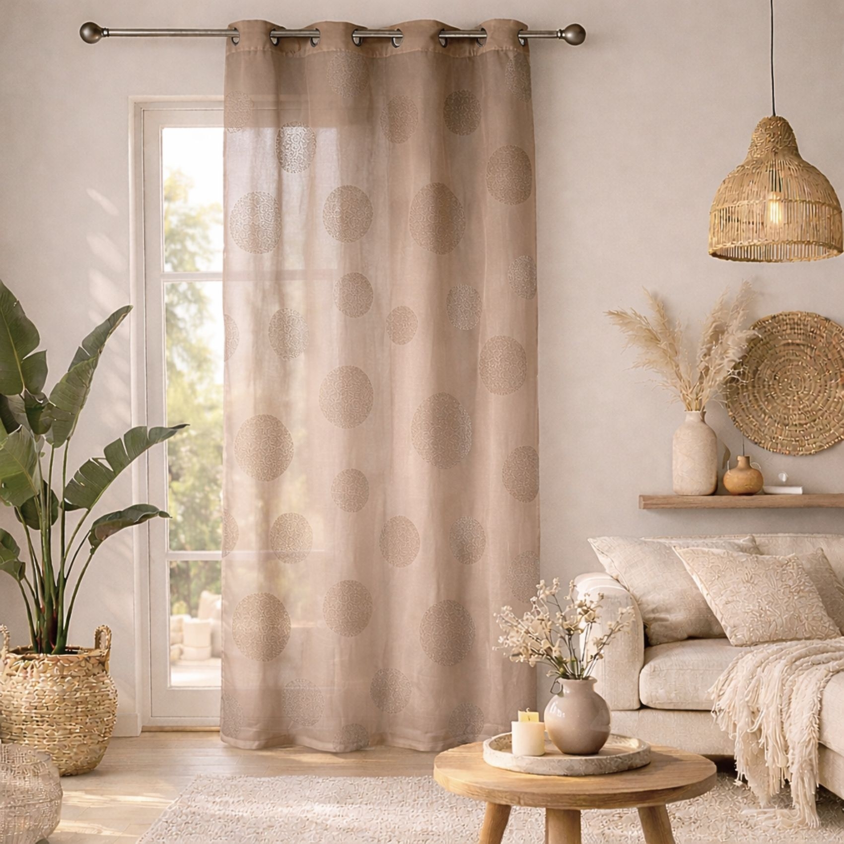 Voilage motif rond impression magnétique, HOME MAISON