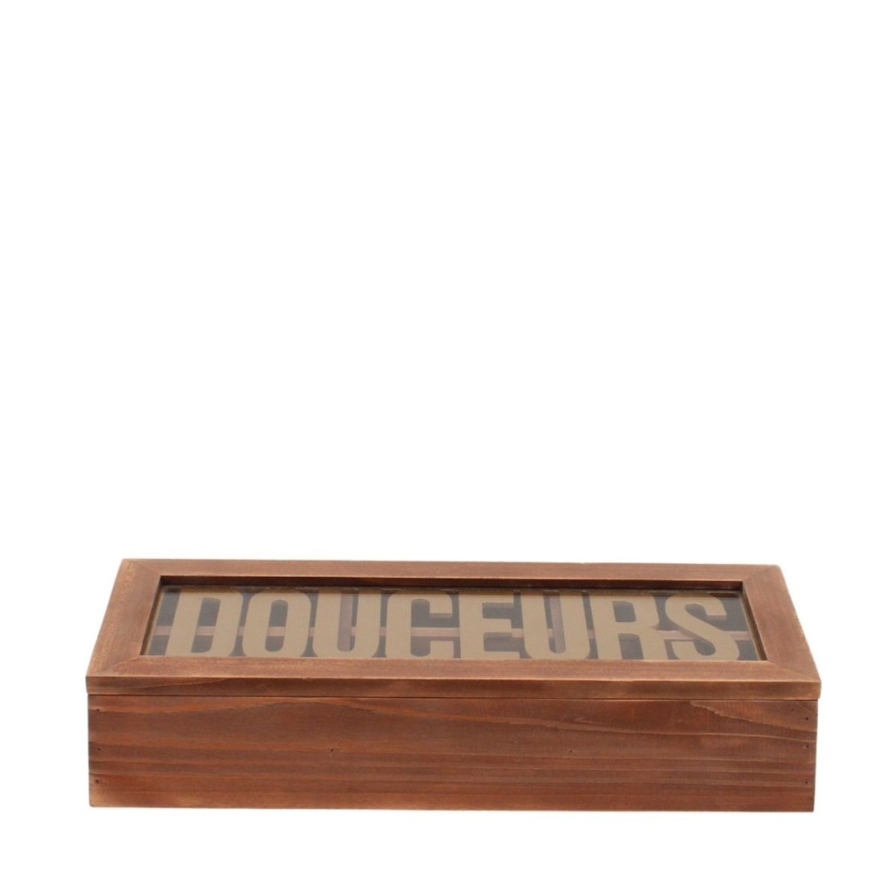 Boite en bois "Douceurs" 30x12cm, ORNAMI