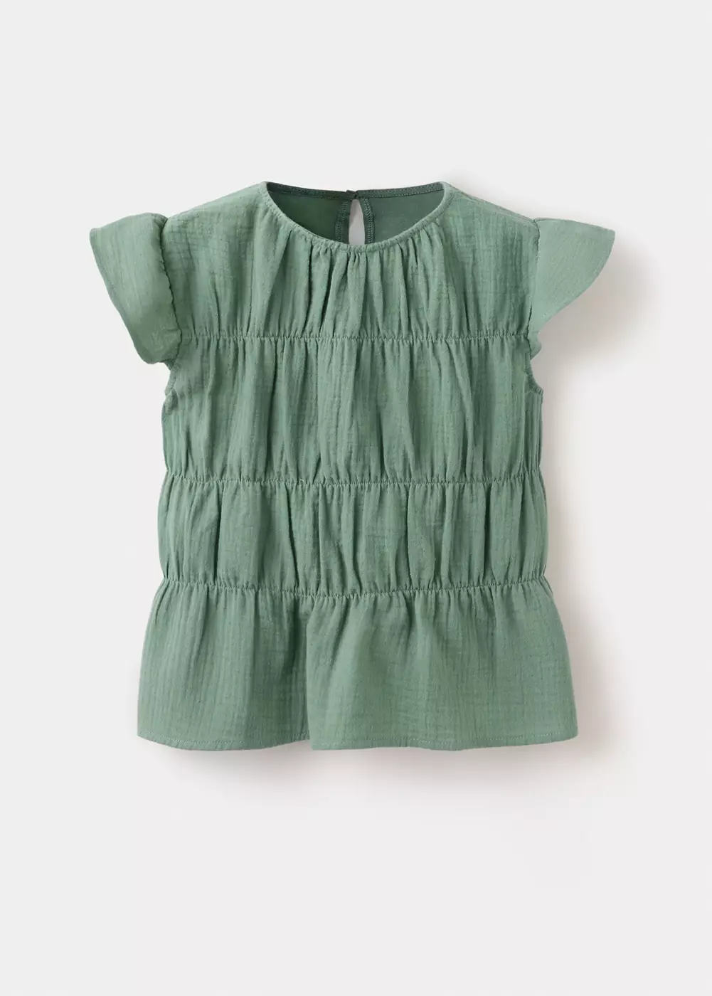 T-shirt 100 % coton froncé, MANGO KIDS