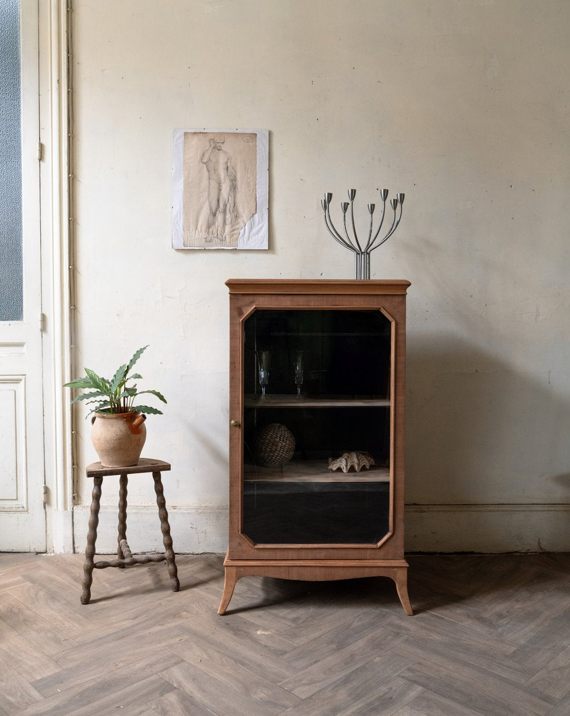Vitrine en bois et verre Victoria N°1307 - Bon état, DEBONGOUT