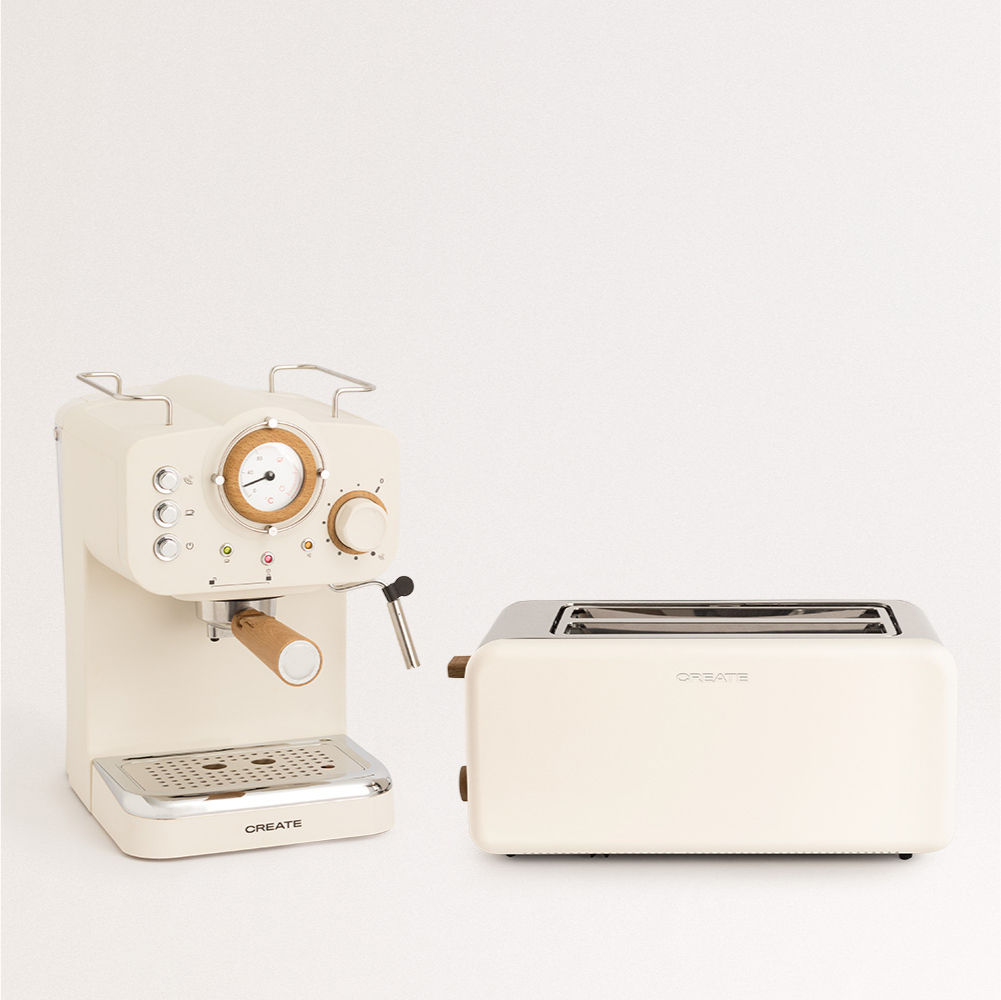 Pack TOAST RETRO Grille-pain (petit) + Cafetière express, CREATE