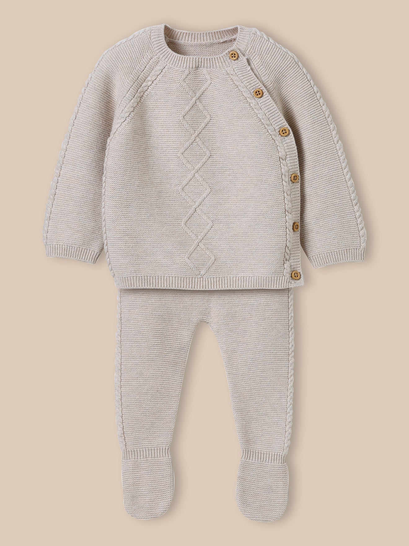 Ensemble naissance - coton biologique et laine, CYRILLUS
