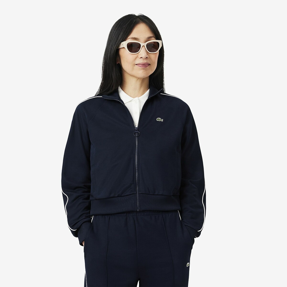Sweatshirt Paris zippé en Piqué interlock, LACOSTE