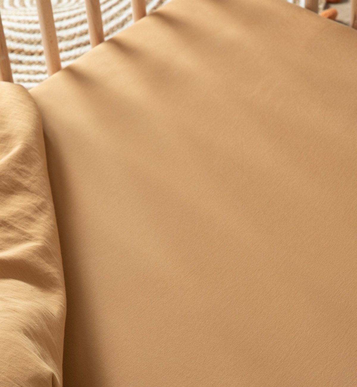 Drap housse bébé SATIN DE COTON BIO LAVÉ, KADOLIS