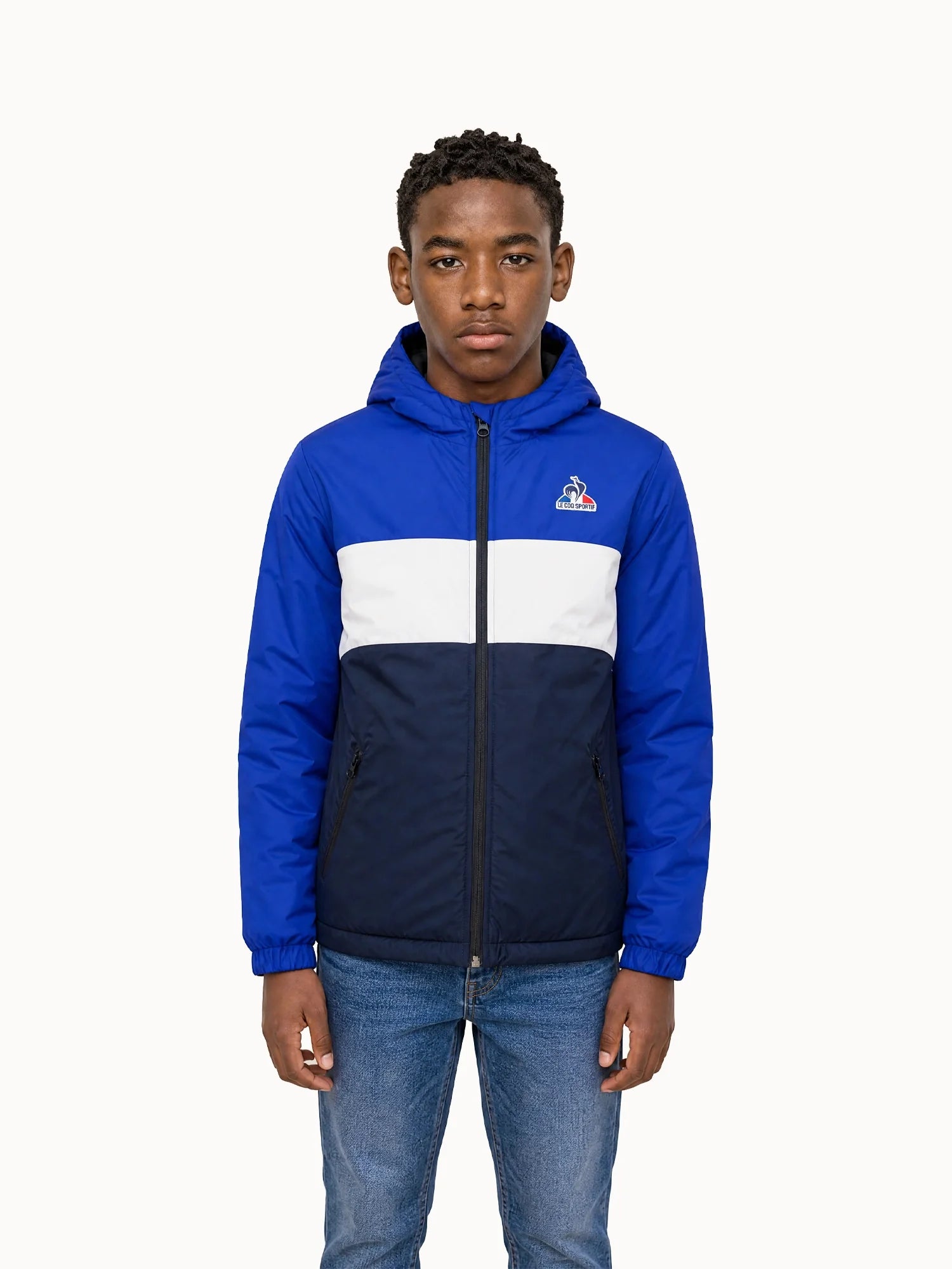 Doudoune à capuche déperlante Essentiel tricolore, LE COQ SPORTIF