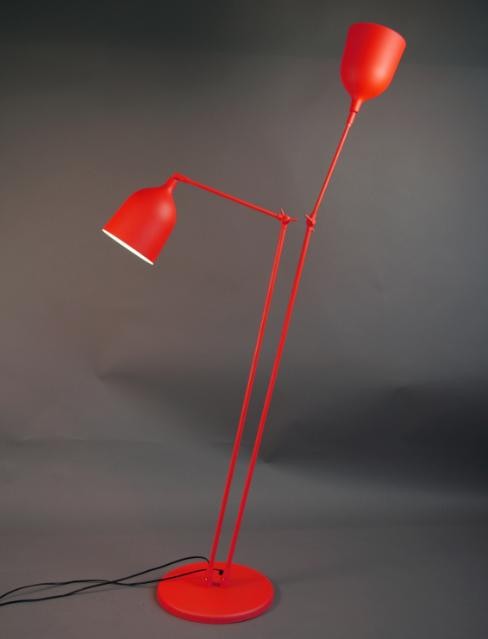 Lampadaire design en métal industriel, TWIN LS, ALUMINOR