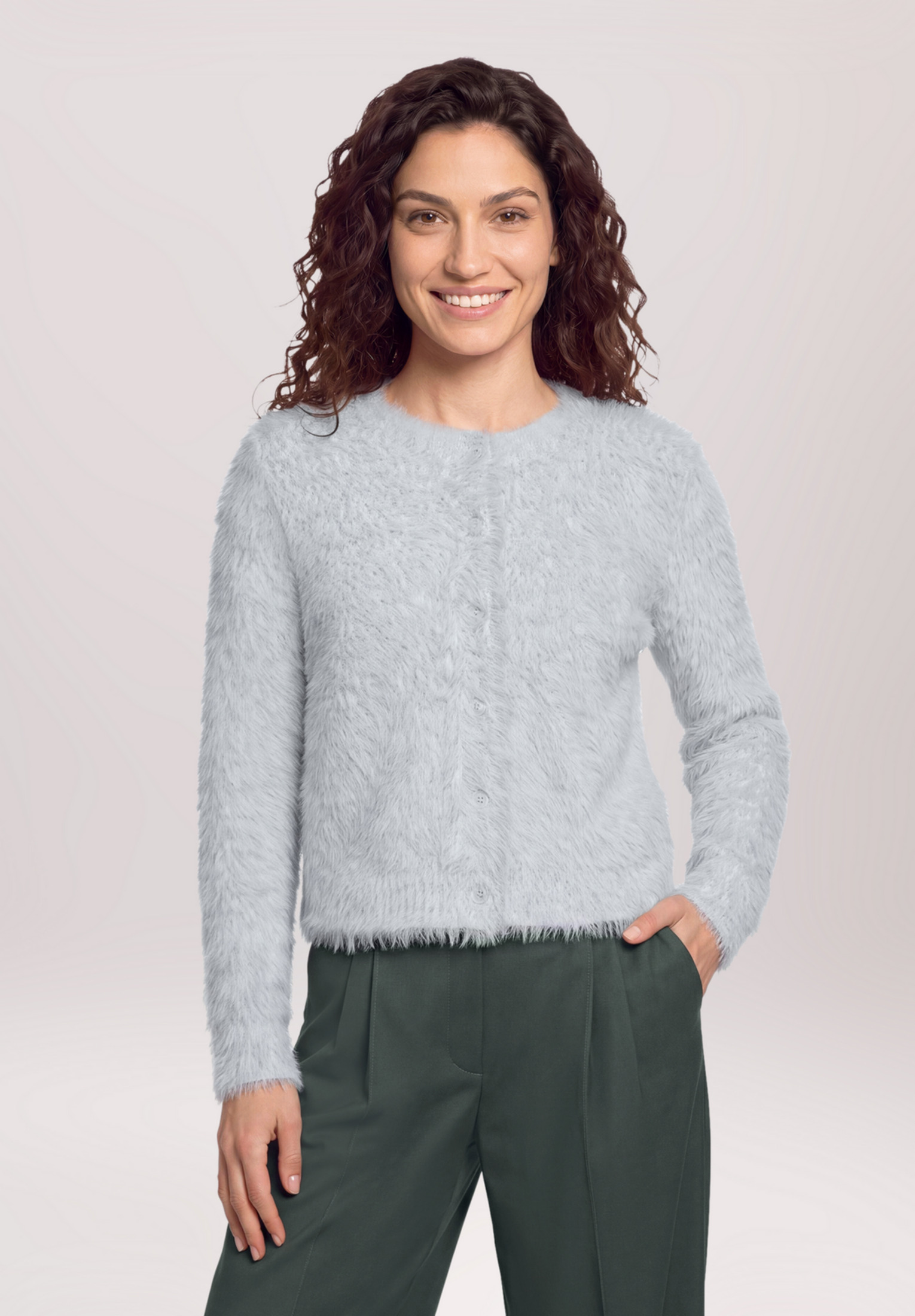 Cardigan en maille à encolure ronde, CARTOON