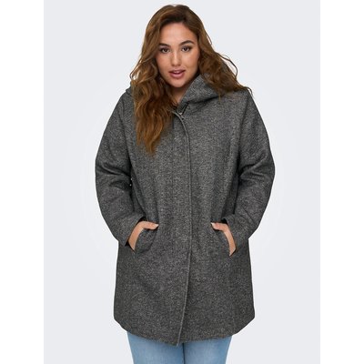 Mid-Length Hooded Coat with Zip Fastening ONLY CARMAKOMA