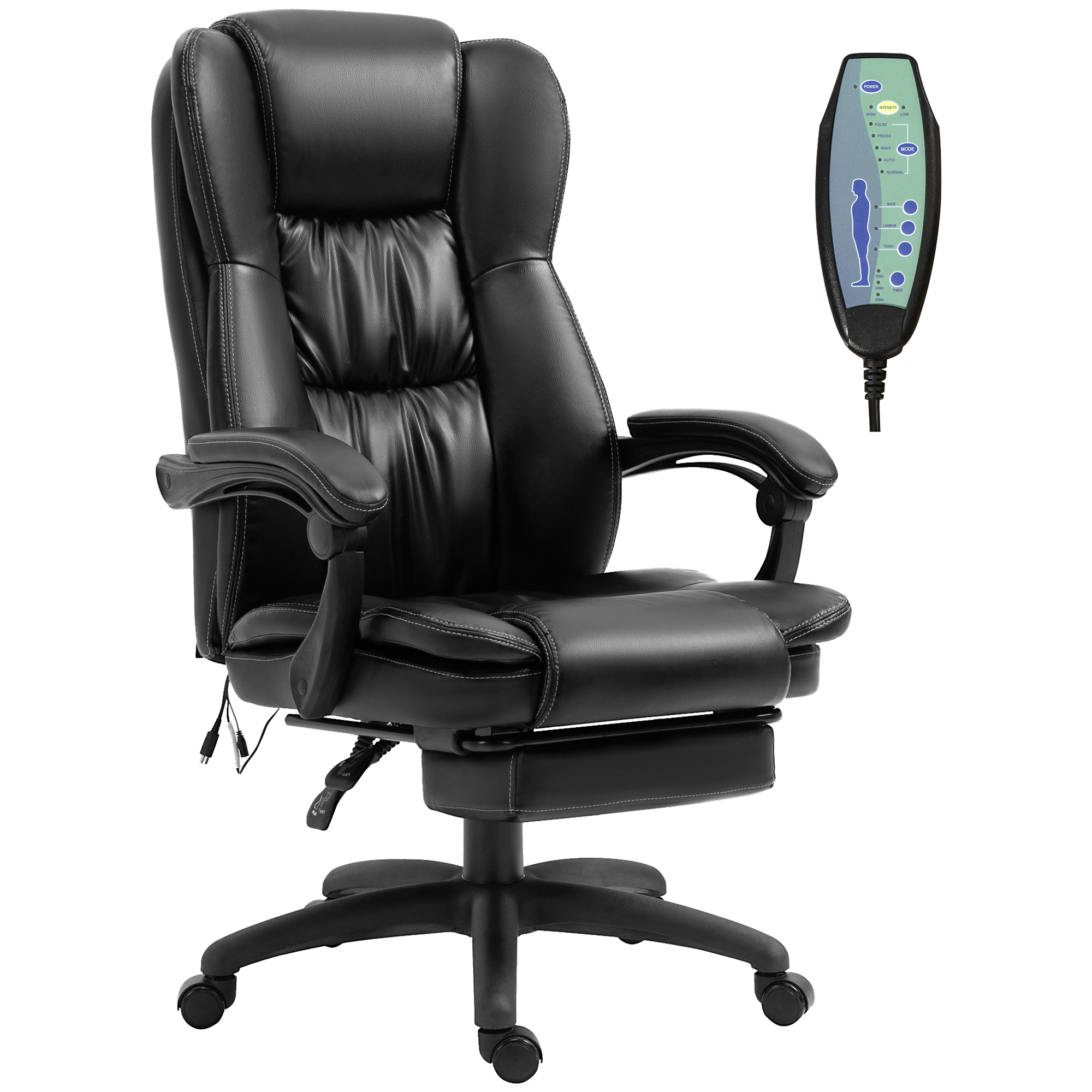 Fauteuil de bureau avec fonction massage, HOMCOM