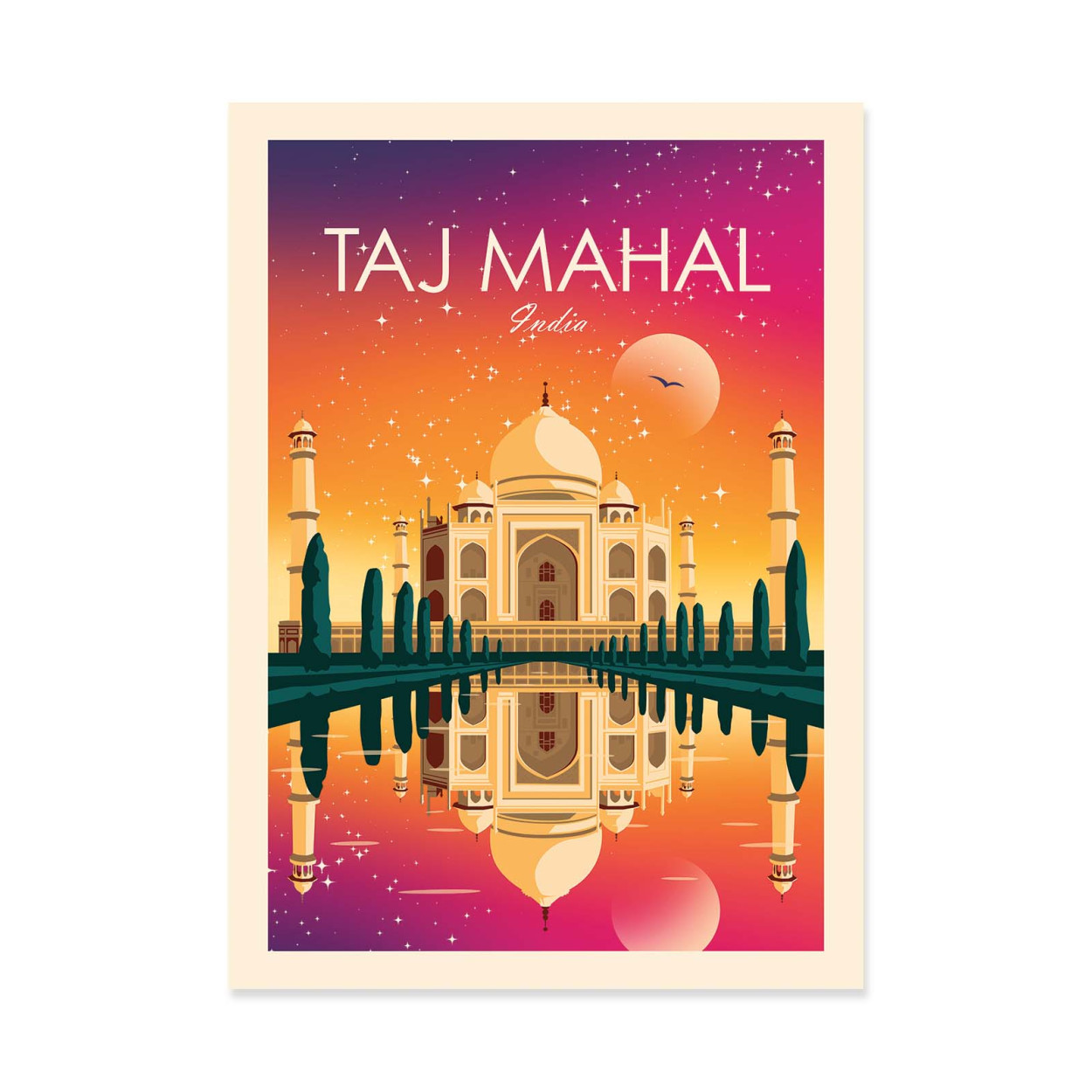 Affiche d'art - Taj Mahal India - Studio Inception, WALL EDITIONS