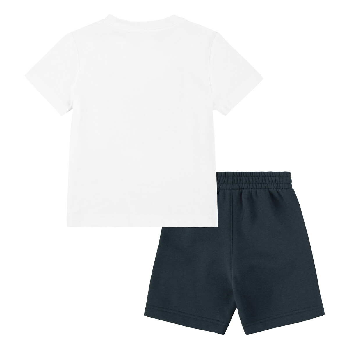 Cotton mix t-shirt/shorts outfit, white + grey, Nike | La Redoute