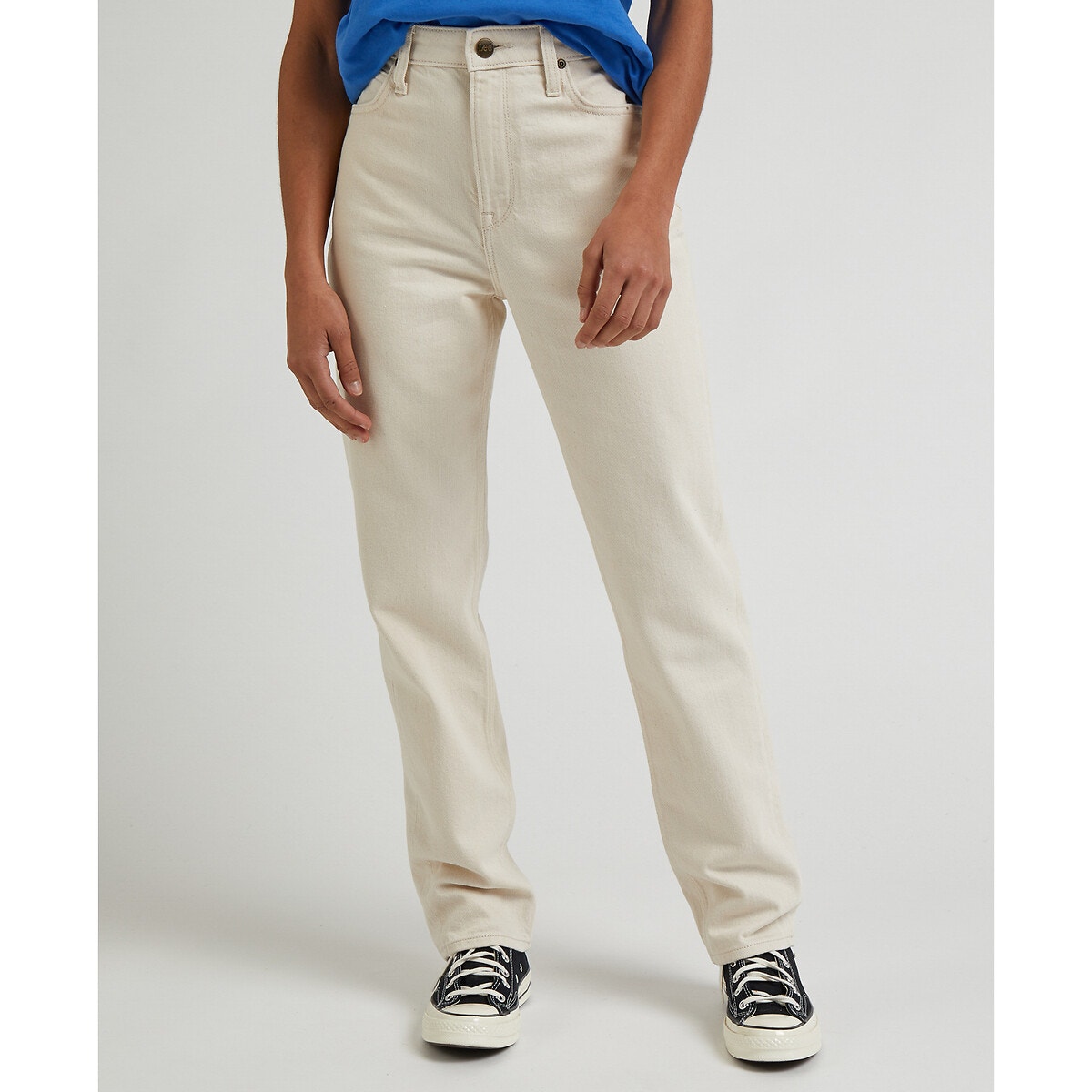 Jean beige femme taille haute La Redoute