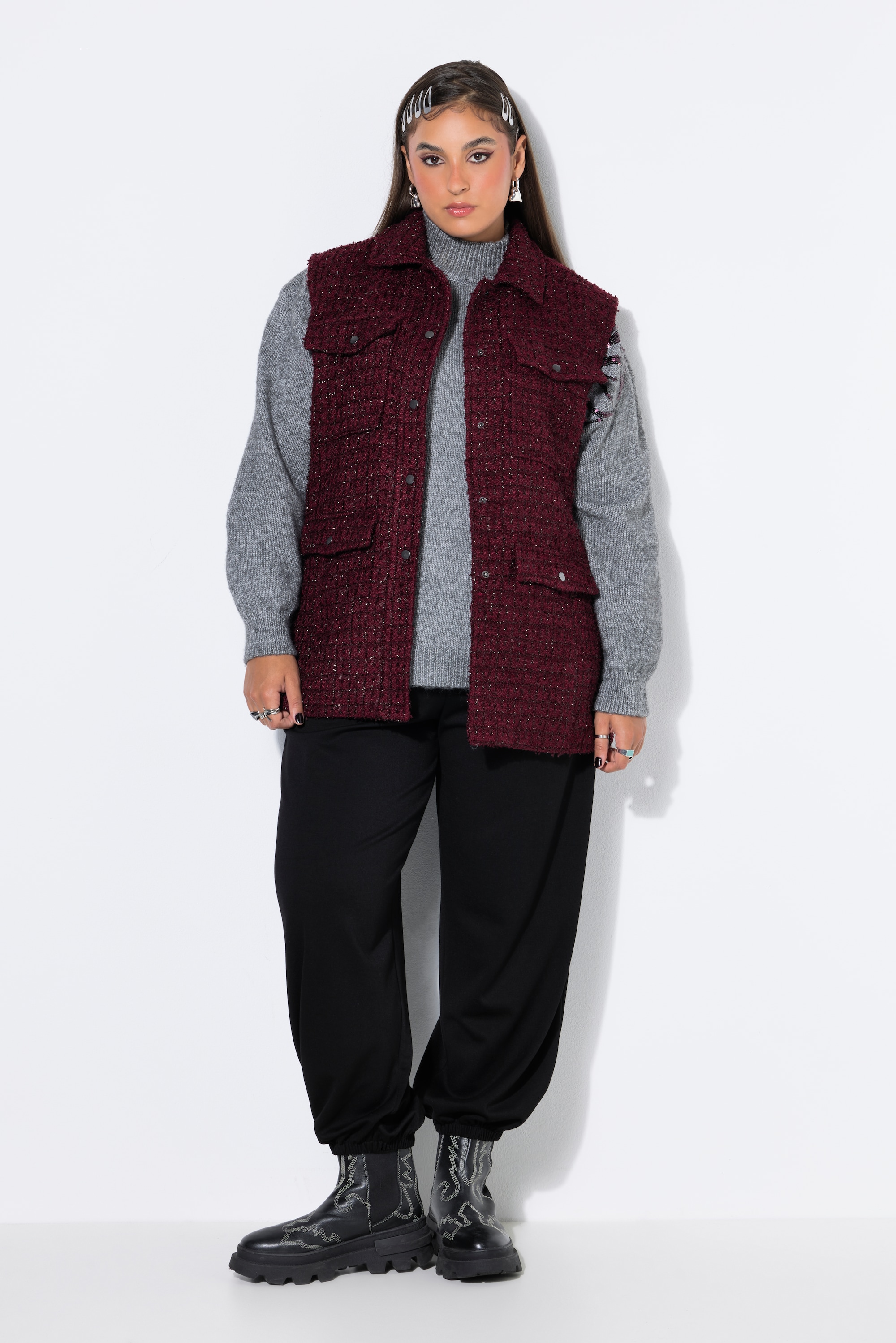 Gilet bouclé, coupe ajustée et ample, STUDIO UNTOLD
