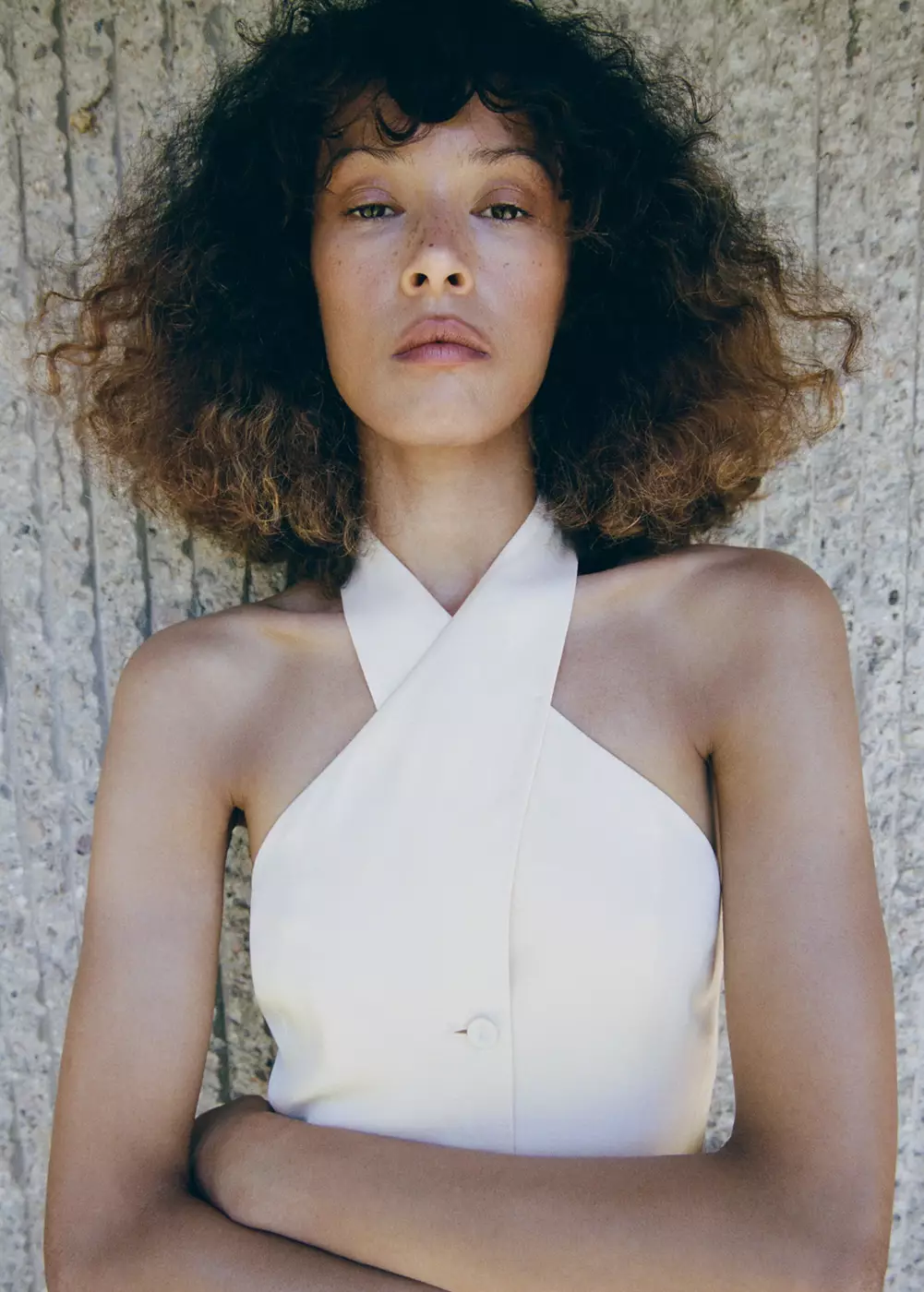 Gilet lin croisé, MANGO