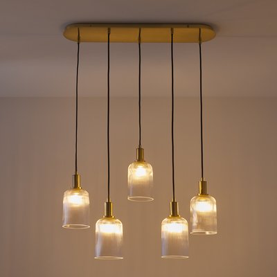 Bogota Brass and Striated Glass Cluster Ceiling Light LA REDOUTE INTERIEURS