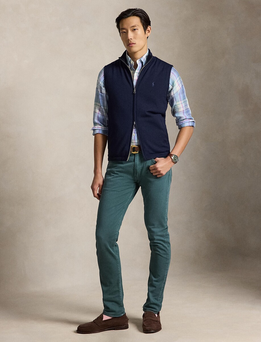 Reversible hybrid vest jumper, navy/grey, Polo Ralph Lauren | La