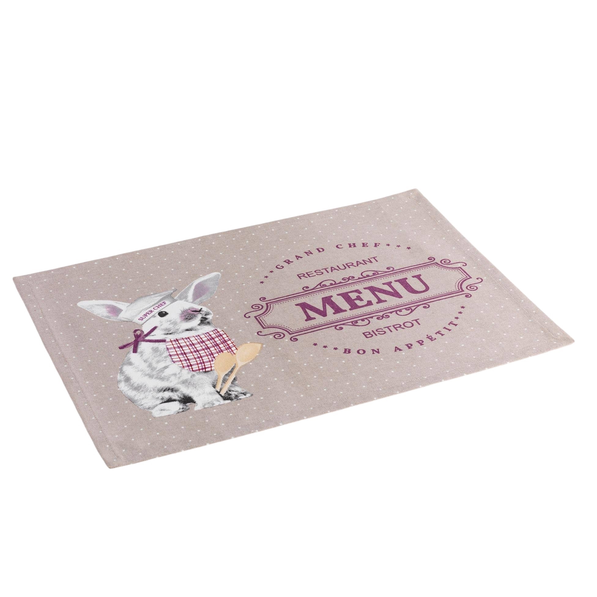 Set de table en coton Lapin gourmand, EDEN