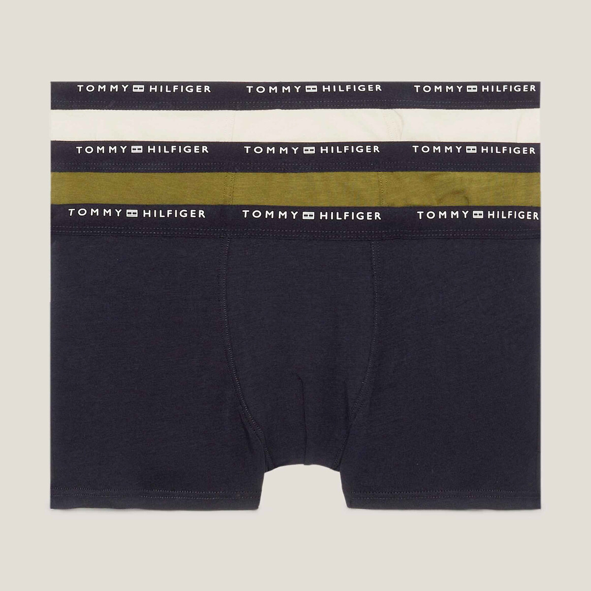 Lot de 3 boxers Tommy Hilfiger bleu vert beige La Redoute