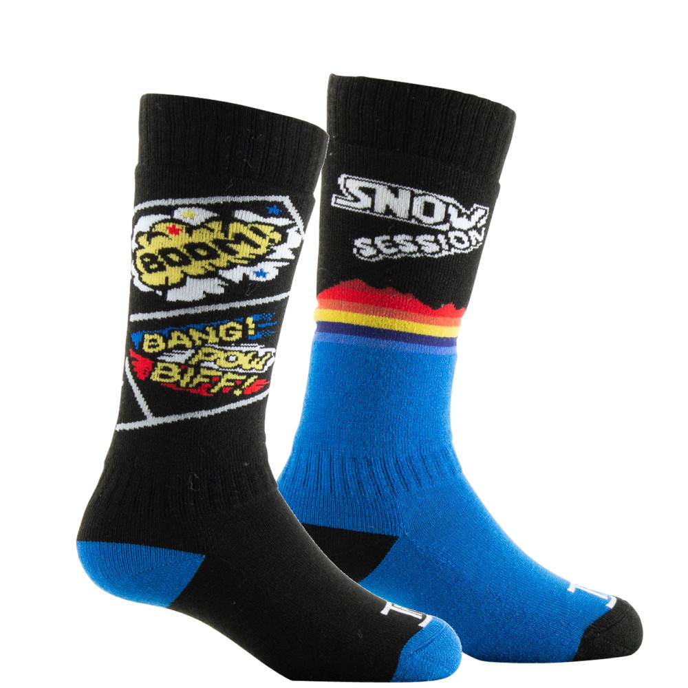Lot de 2 Mi-bas ski snow session pour enfants, THYO
