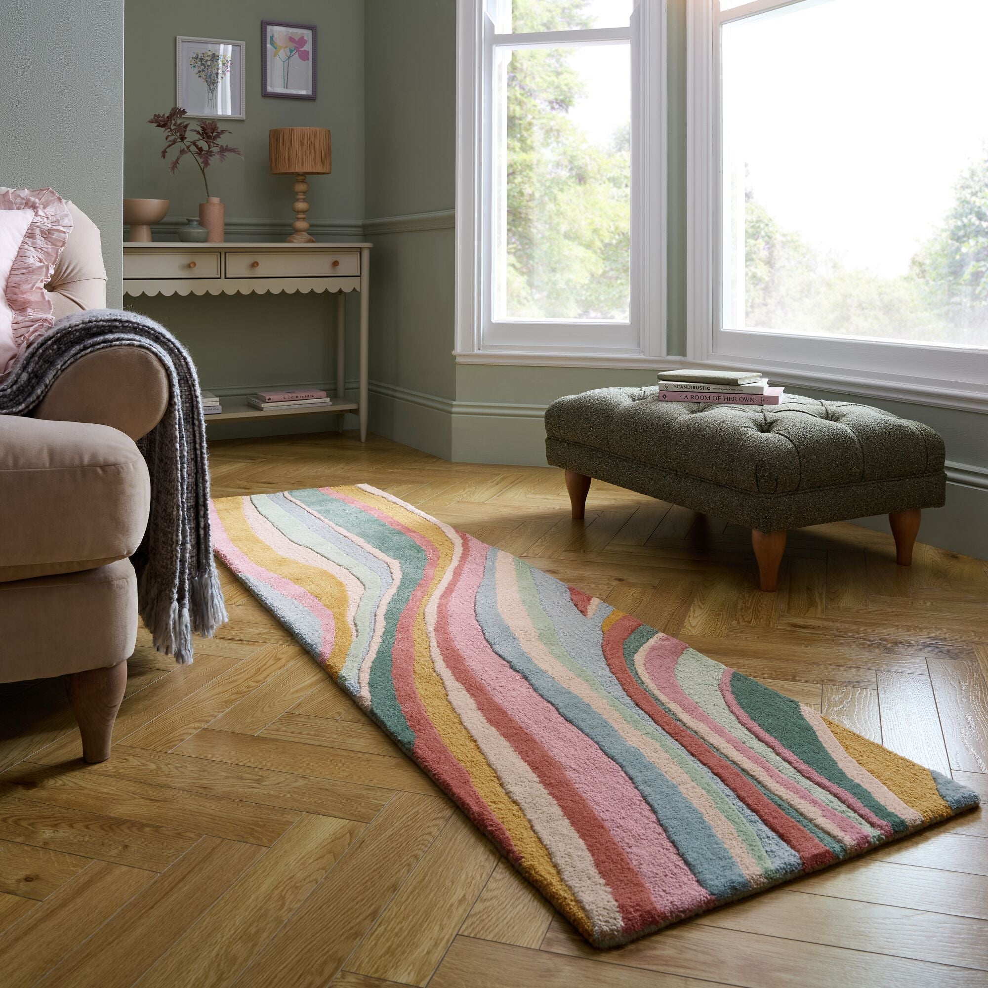 Tapis de couloir en laine ABSTRACT FLOW, FLAIR RUGS