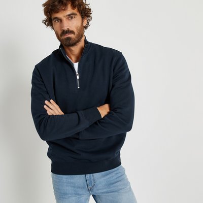 Cotton Mix Sweatshirt with Half Zip LA REDOUTE COLLECTIONS