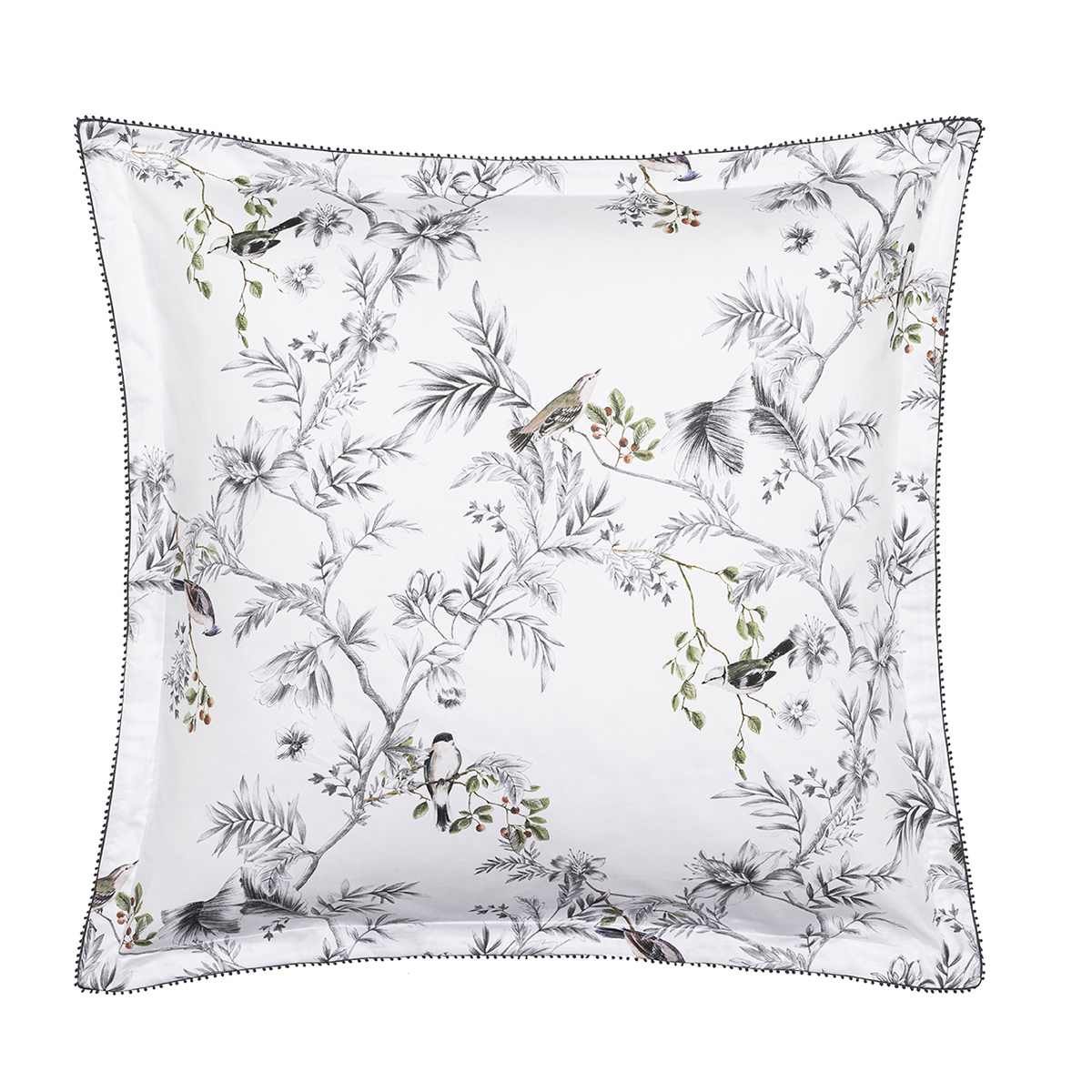 Taie d'oreiller imprimée en satin de coton bio, CHARME, ALEXANDRE TURPAULT