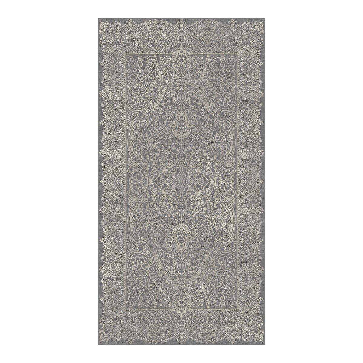 tapis contemporain gris en polyester doux pania
