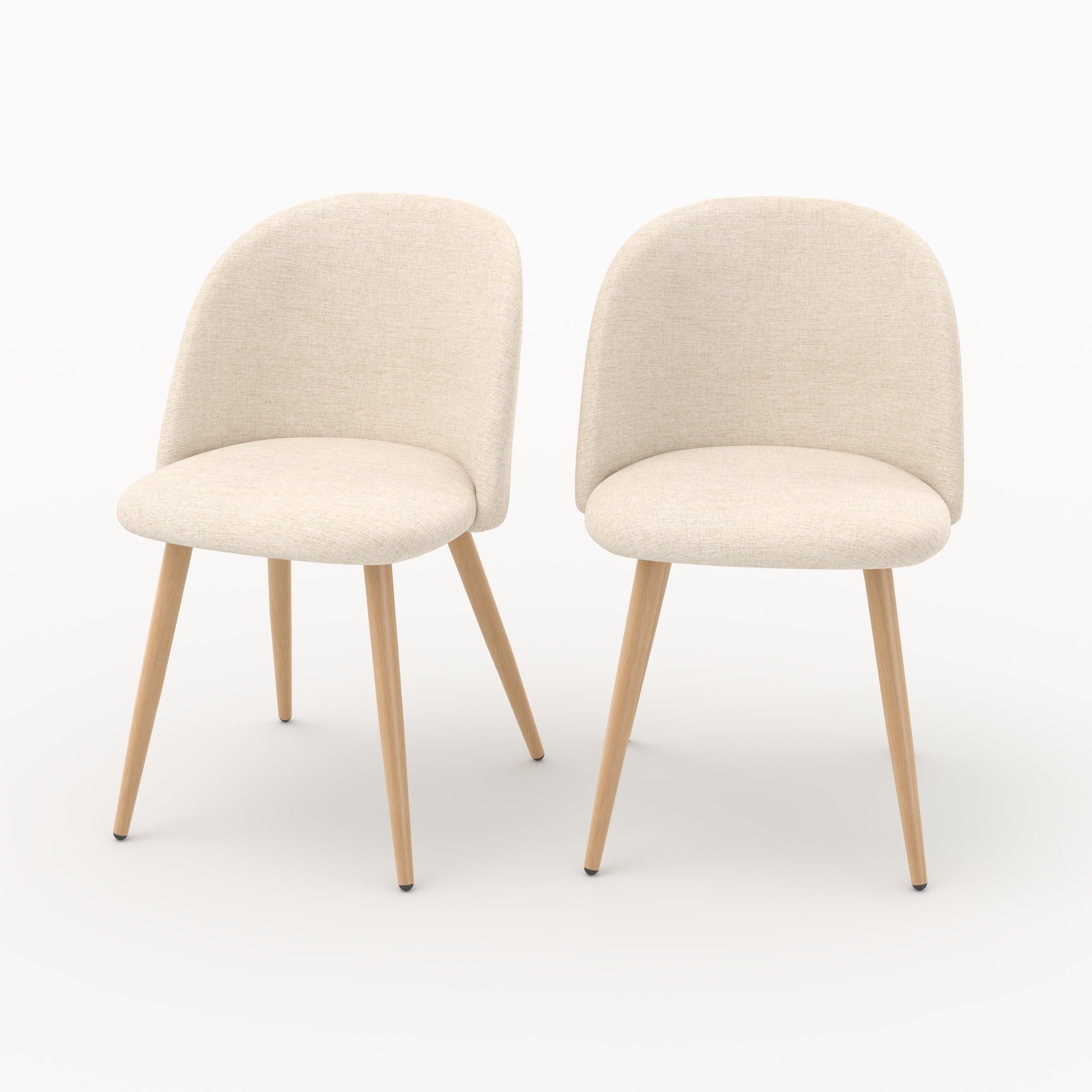 Lot de 2 chaises en tissu - COZY, MAISON PAVANE