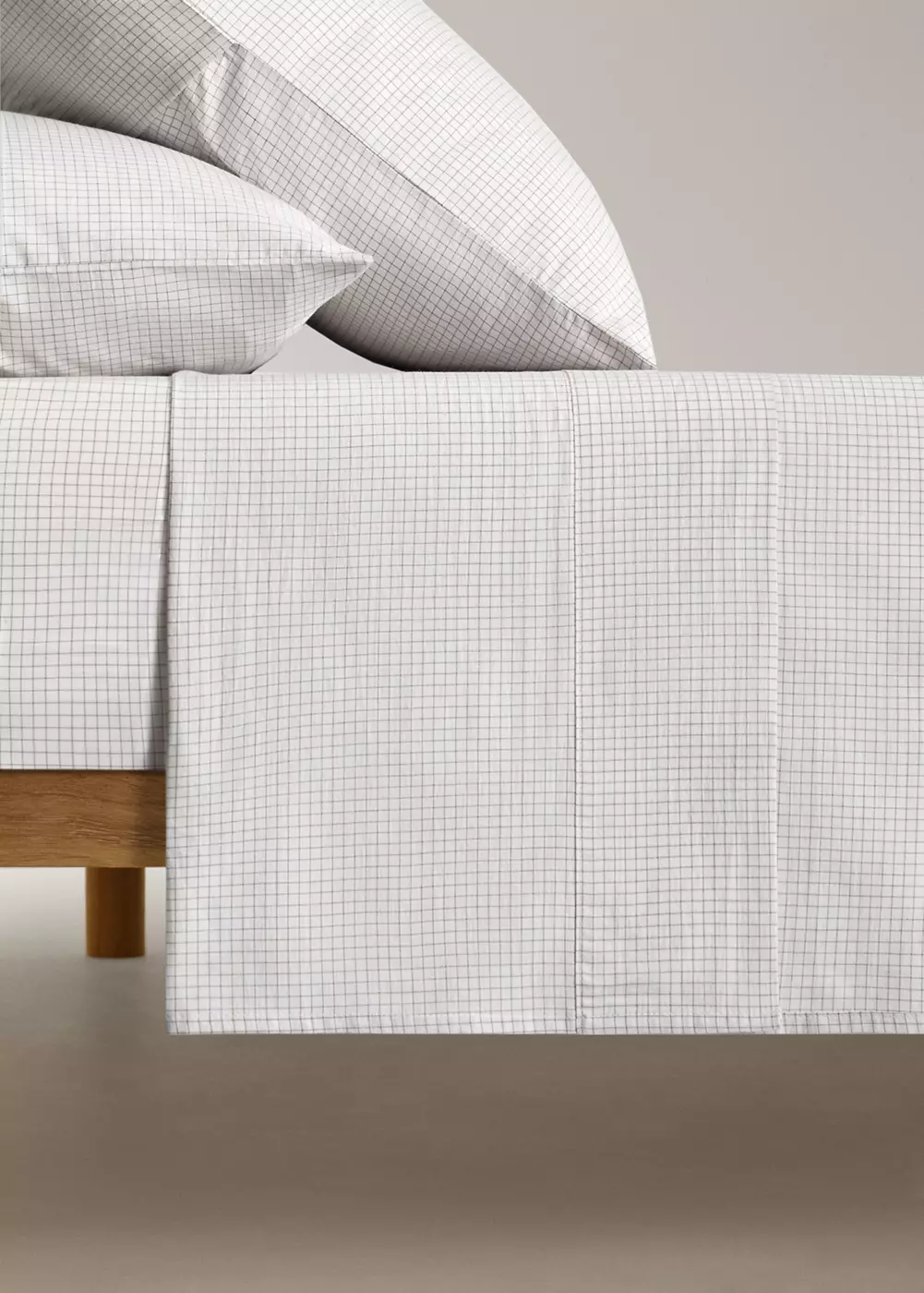Drap plat enfant percale de coton mini carreaux, MANGO HOME