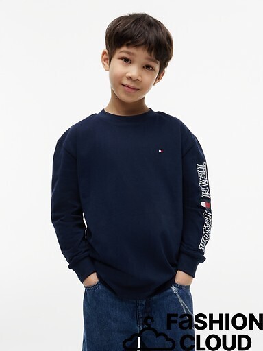 Sweat manches longues, imprimé sur la manche, en molleton, TOMMY HILFIGER
