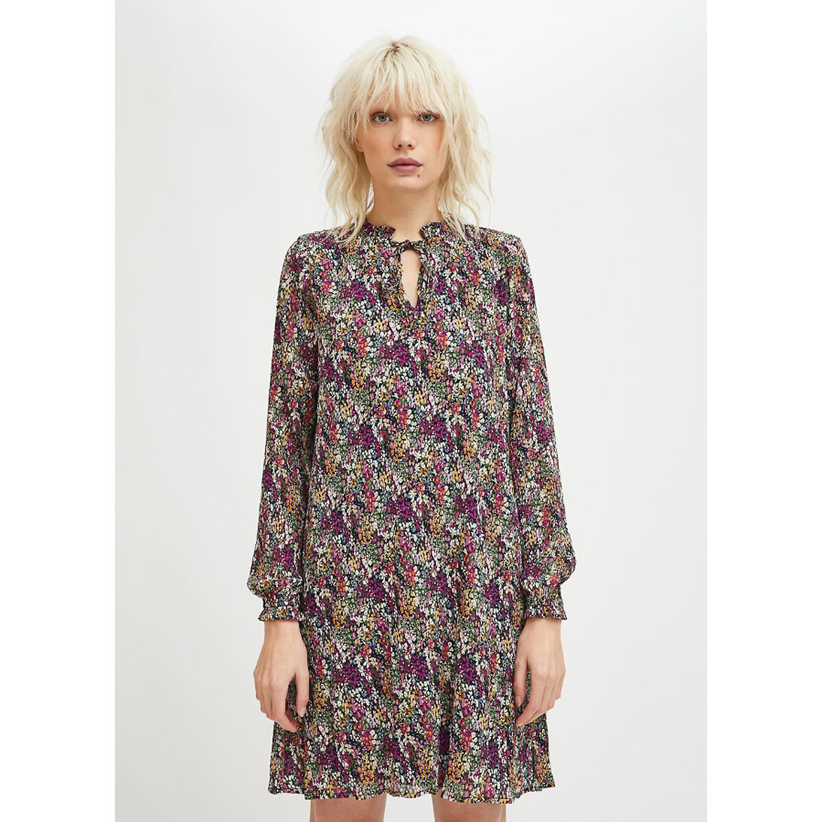 Floral full mini dress , purple/floral print, Compania Fantastica | La ...