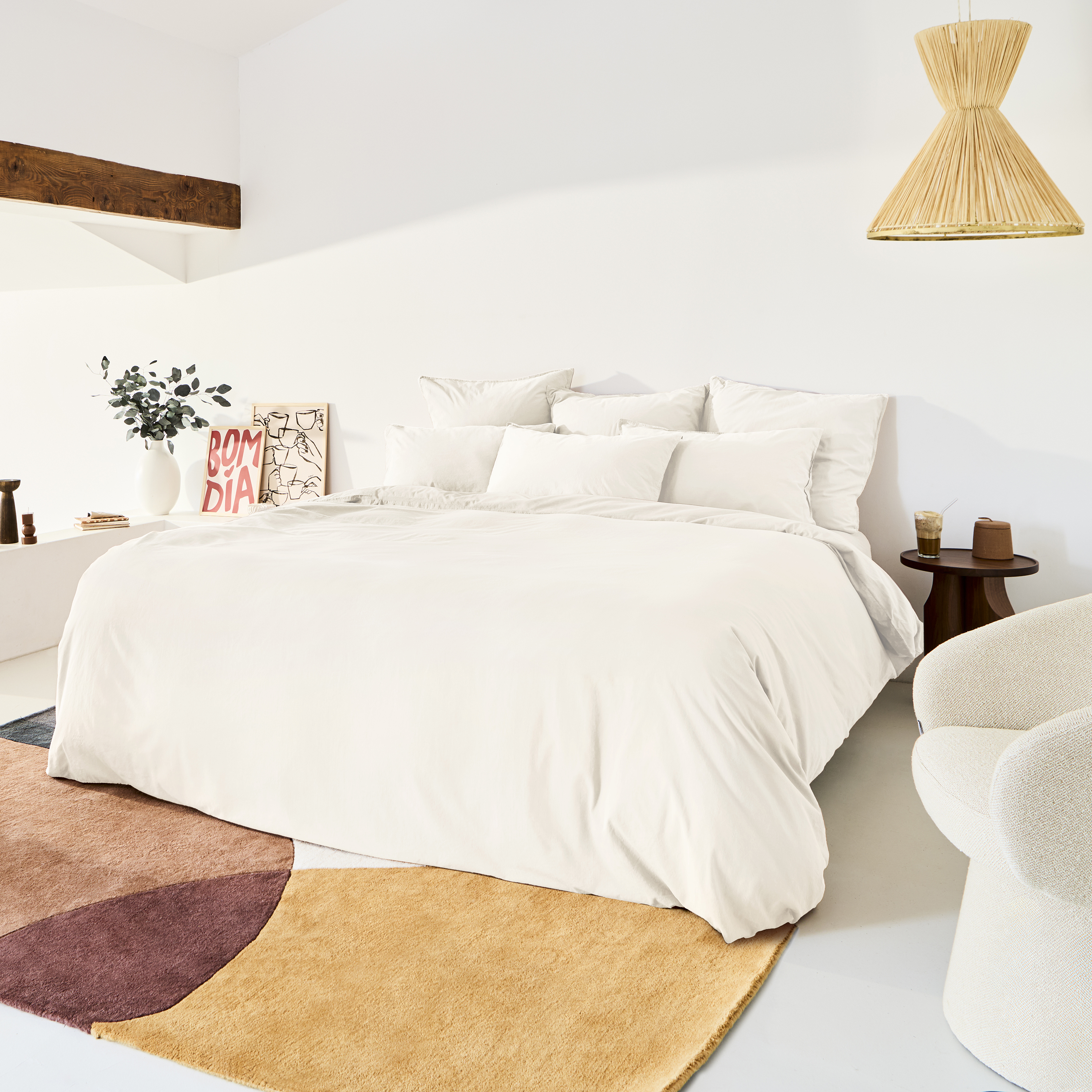 Housse de couette coton ORIGINE, CARRE BLANC
