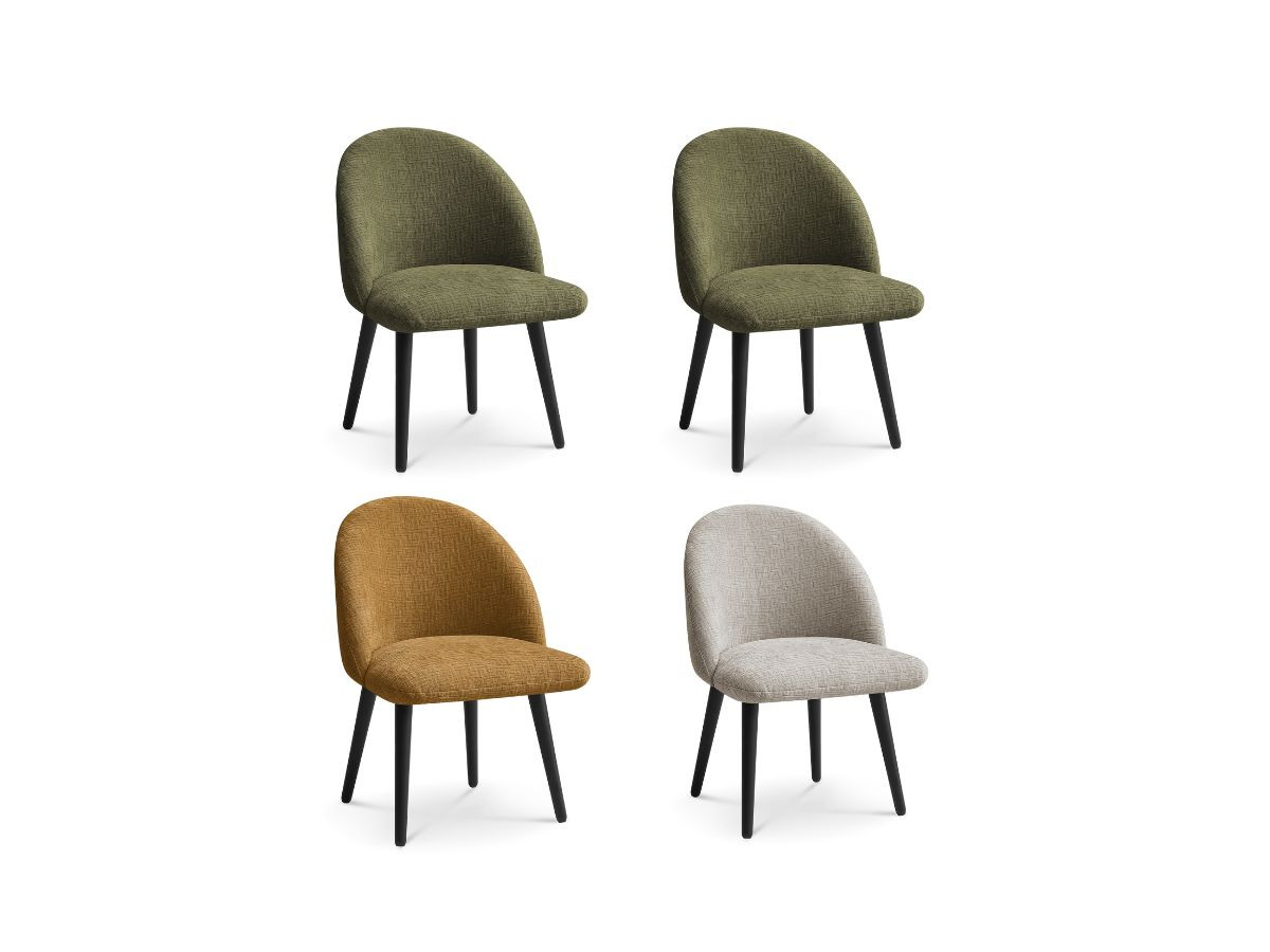 Lot de 4 chaises tissu texturé, LALIE, BOBOCHIC