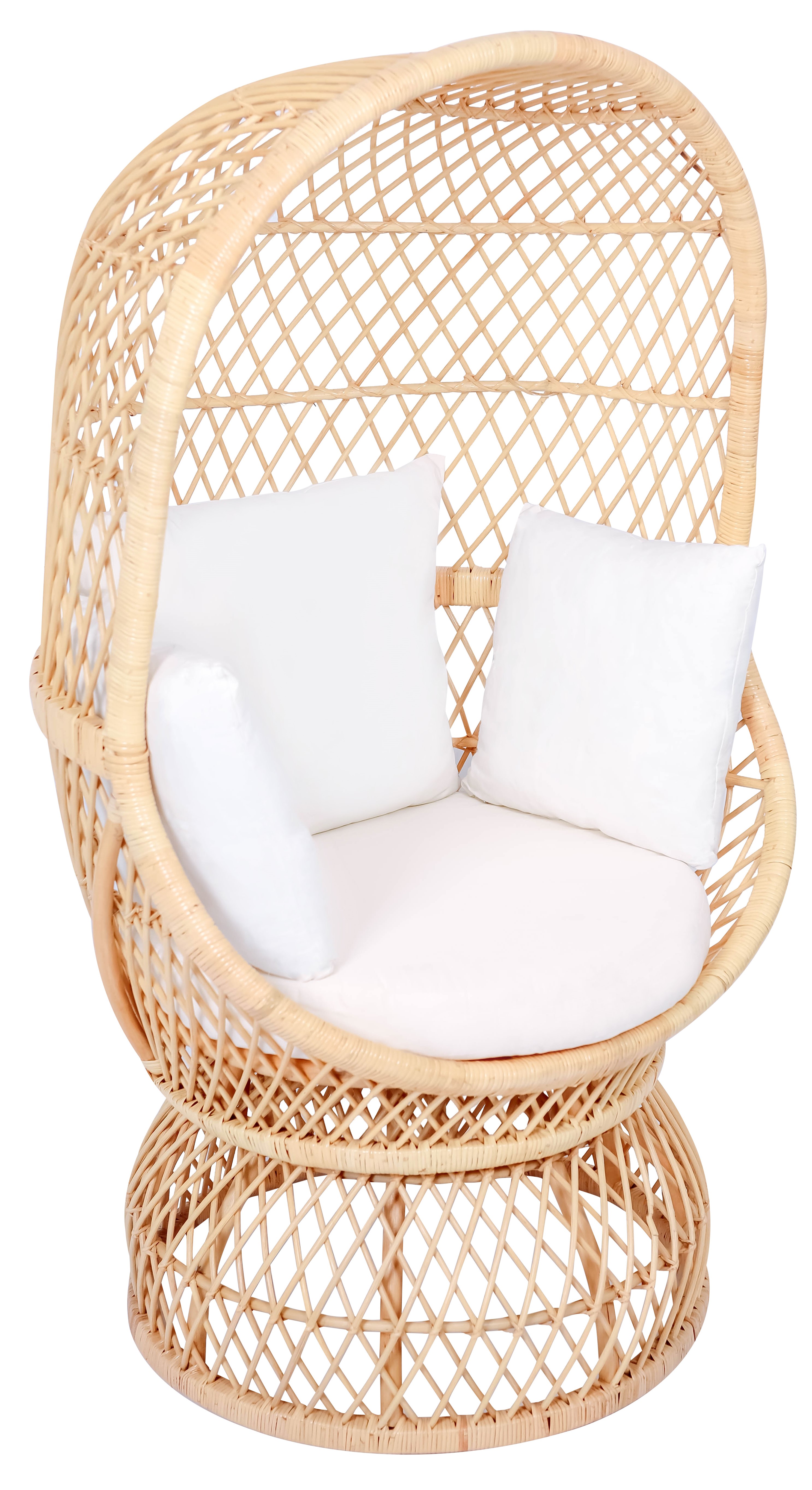 Fauteuil oeuf en rotin naturel et tissu, MANADO, NORDLYS