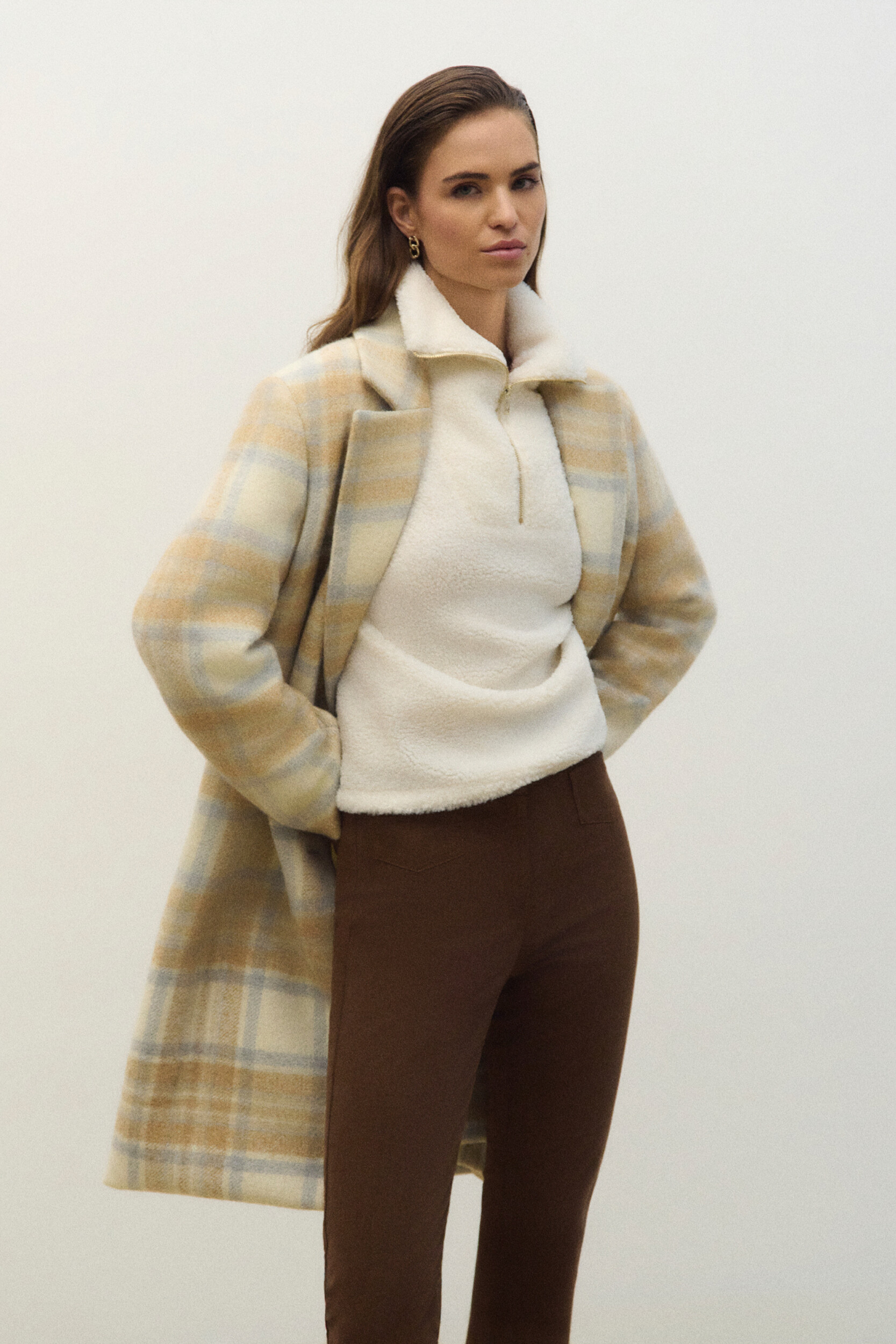Manteau droit col tailleur GIACOMOCARREAU, CAROLL