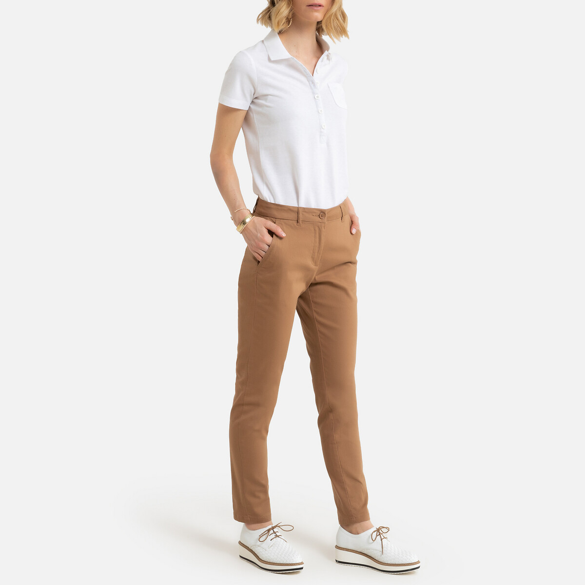 white polo and khaki pants womens