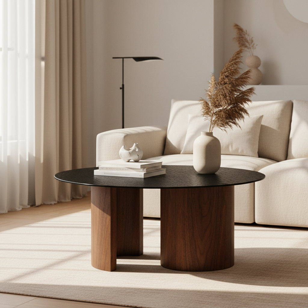 Table basse 80 cm en verre fumé, ZAGO