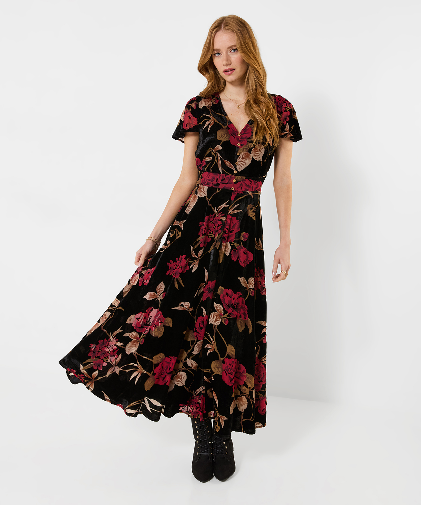 Robe Longue en Velours Dévoré Remarquable, JOE BROWNS