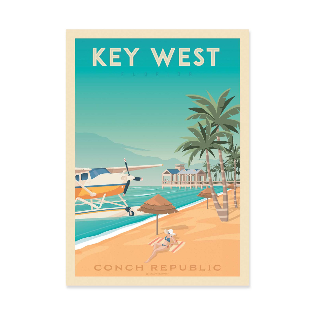 Affiche d'art - Key West Florida - Olahoop Travel Posters, WALL EDITIONS