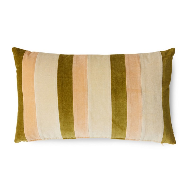 Coussin salon velours rayures Fields, HKLIVING