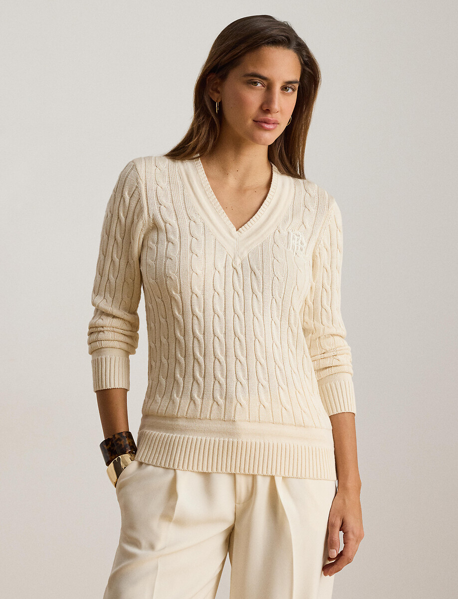 Pull col V torsadé manches longues, LAUREN RALPH LAUREN