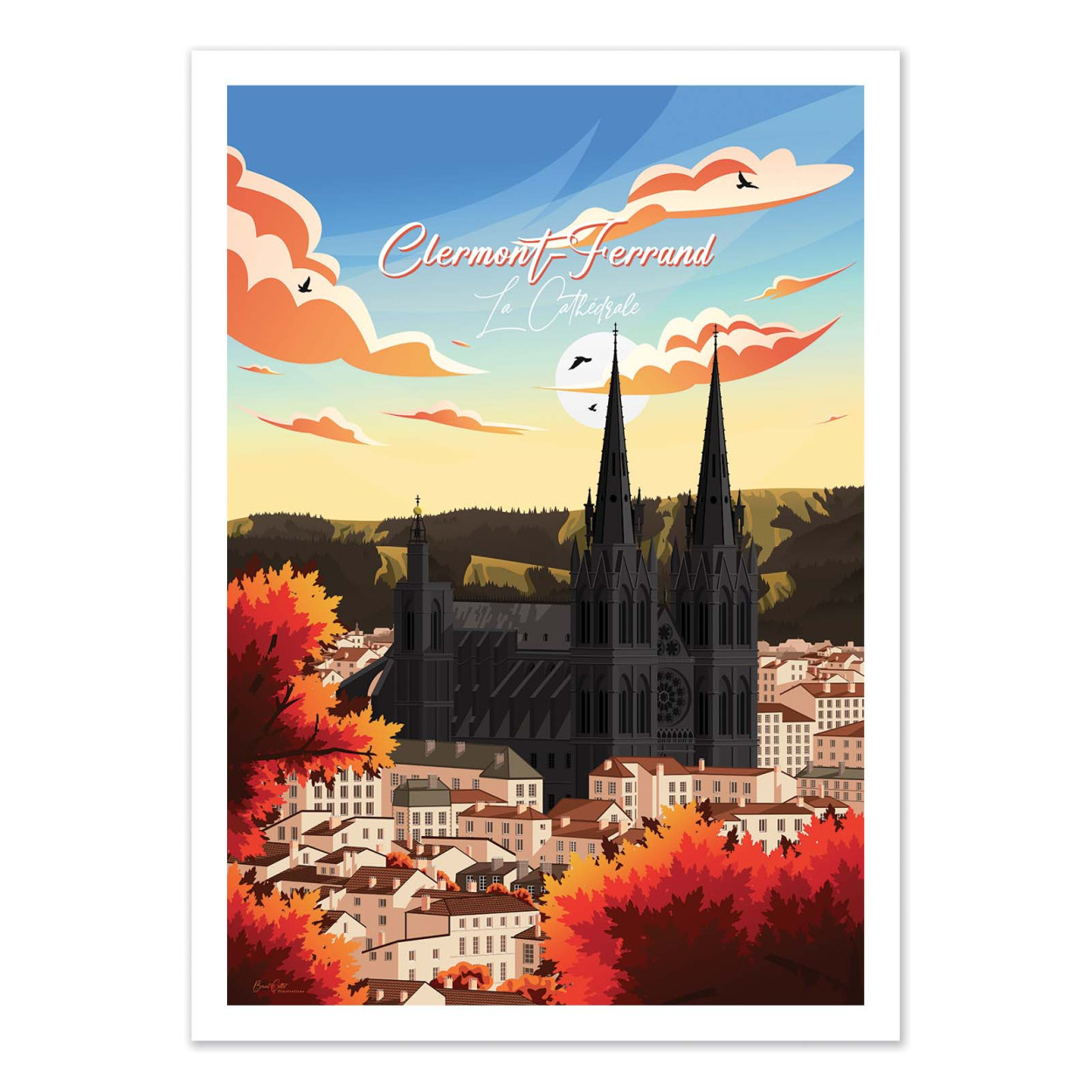 Affiche d'art - Clermont Ferrand La Cathédrale - Benoit Collet, WALL EDITIONS