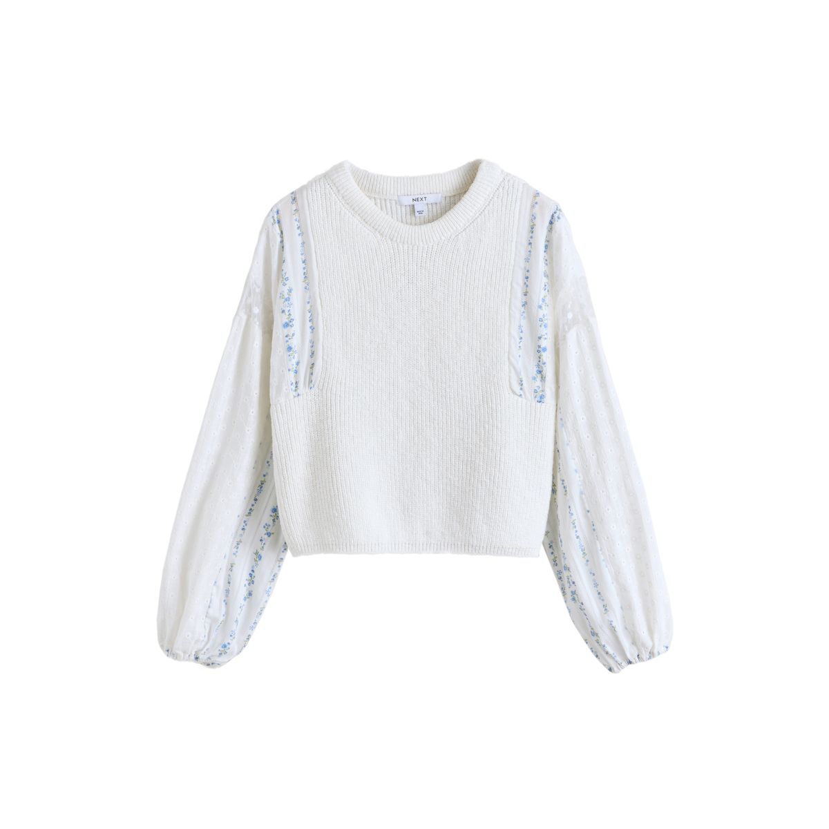 Pull en coton avec manches à empiècements, NEXT